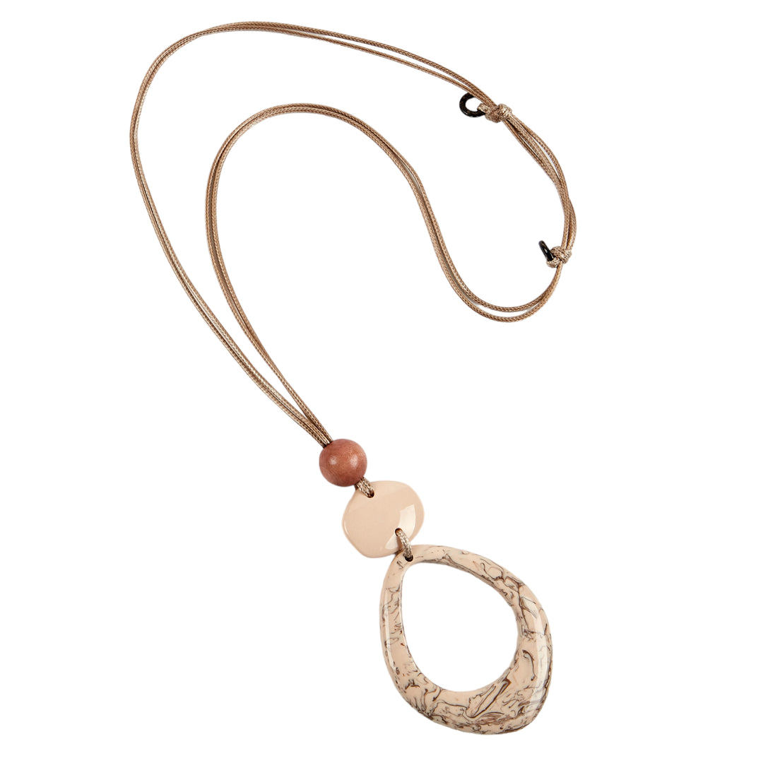 Dante Long Pendant Necklace Cream