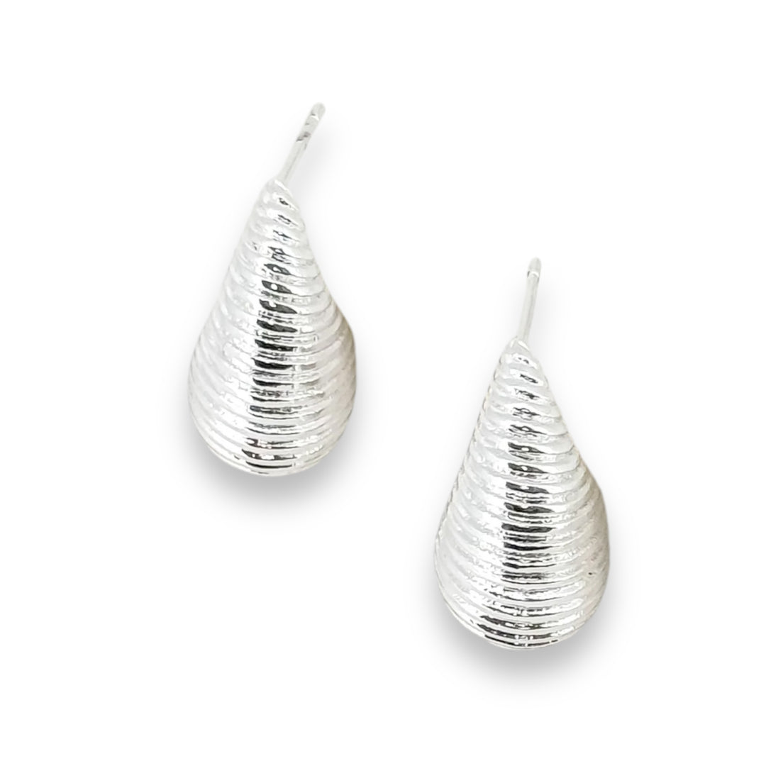 Envy Textured Teardrop Earrings Silver