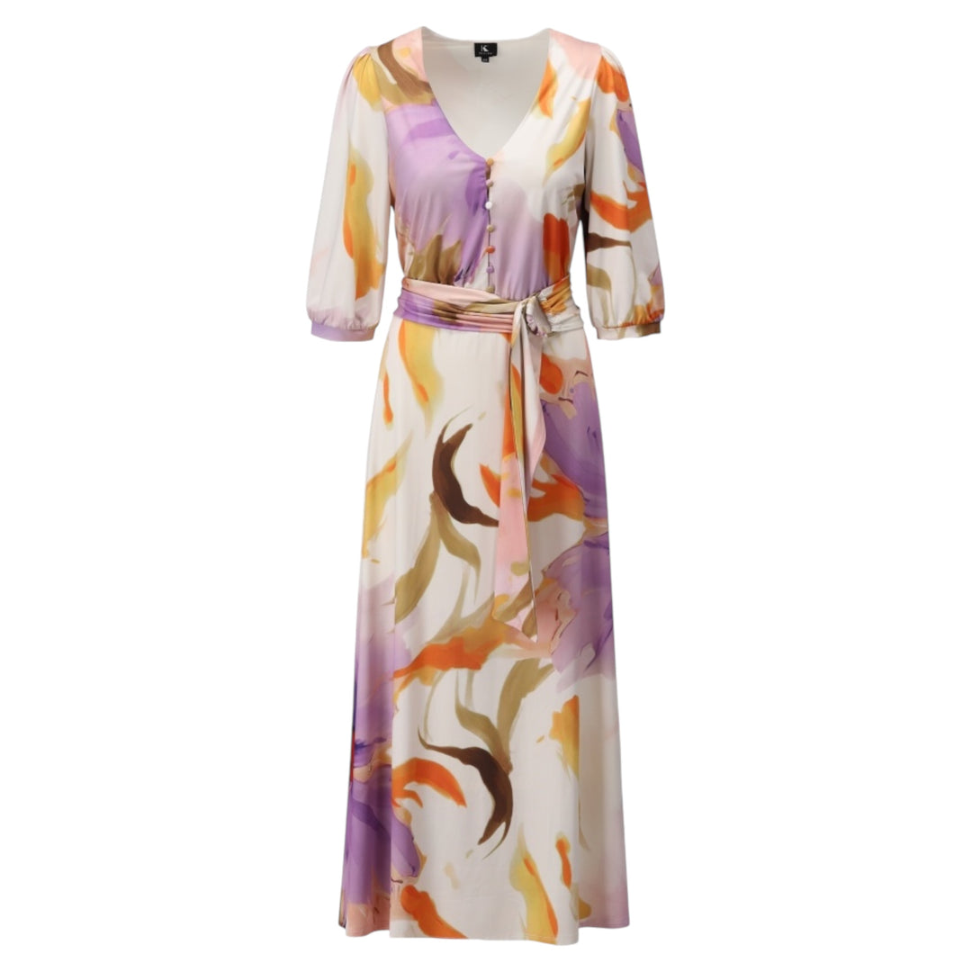 K Design Buttoned Maxi Dress Multicolour