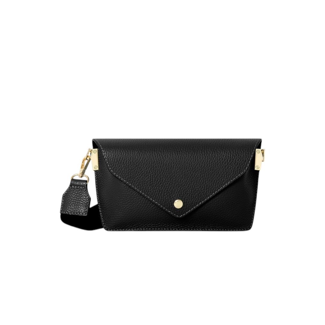 Leather Crossbody Mini Bag Black