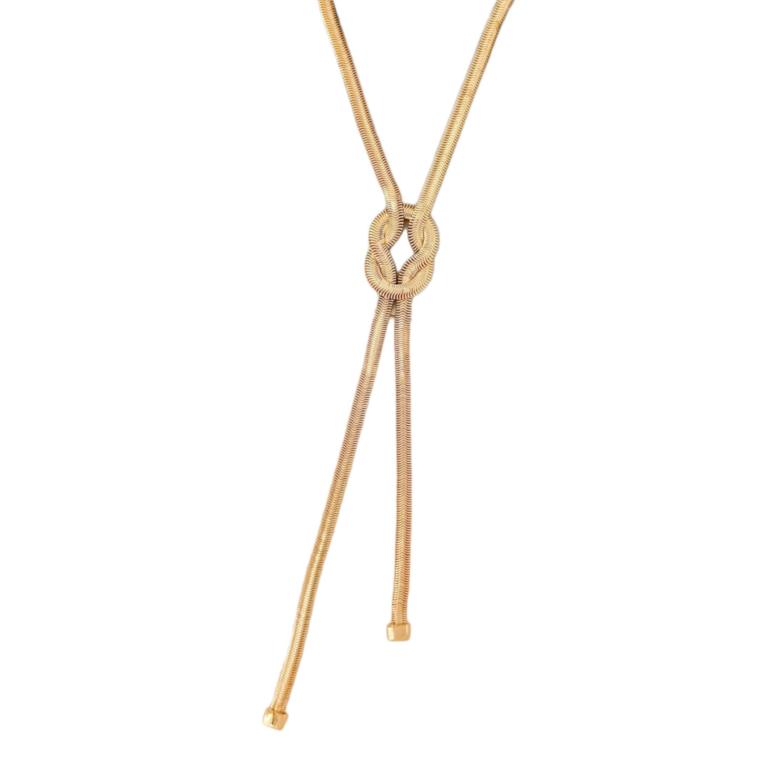 Envy Snake Chain Knot Necklace Gold