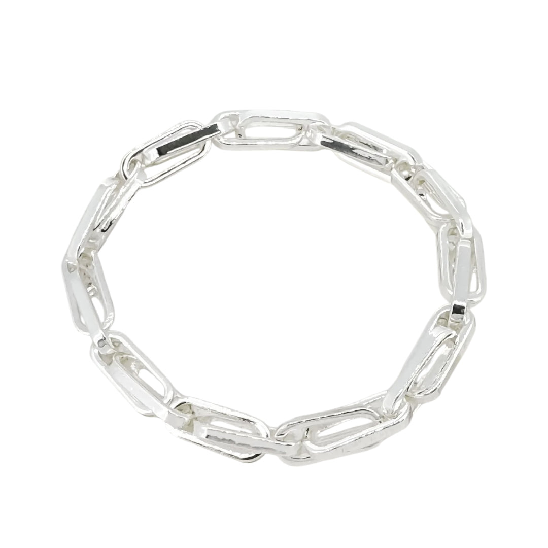 Envy Chain Link Stretch Bracelet Silver