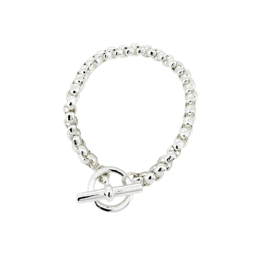 Envy Box Chain T-Bar Bracelet Silver