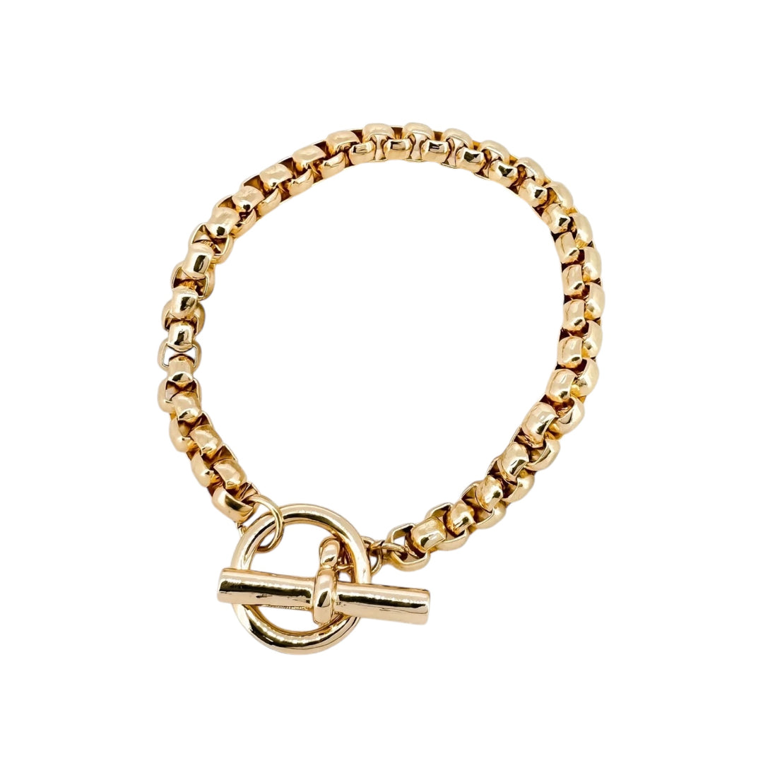 Envy Box Chain T-Bar Bracelet Gold