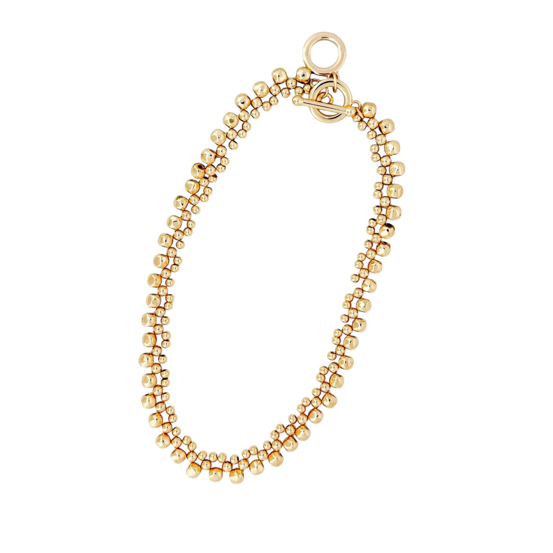 Envy Short T-Bar Beaded Necklace Gold