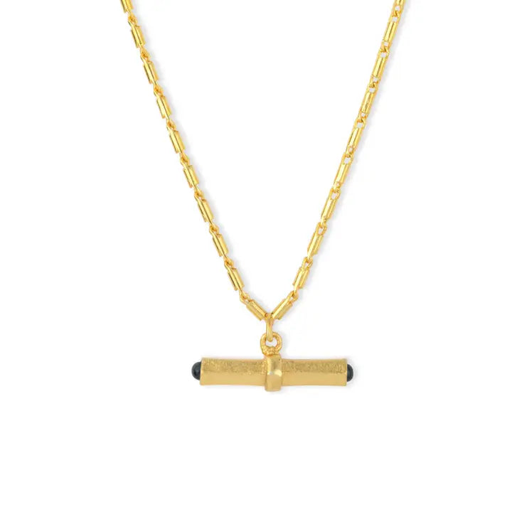 Ashiana Como Iolite T-Bar Necklace Gold