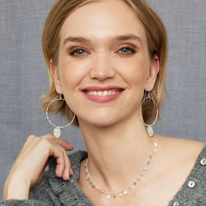 Ashiana Dominique Large Hoop Earrings Silver