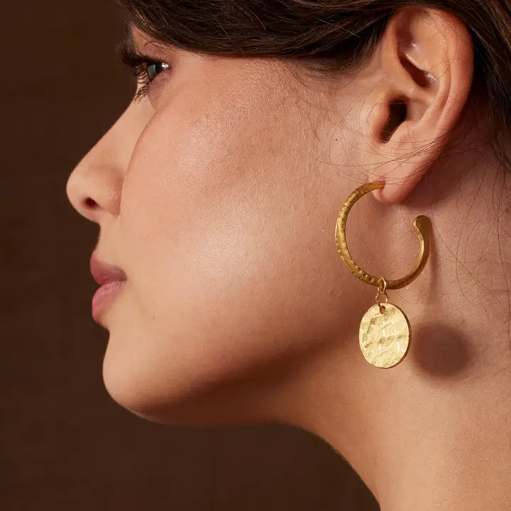 Ashiana Esmeralda Gold Hoop and Coin Earrings