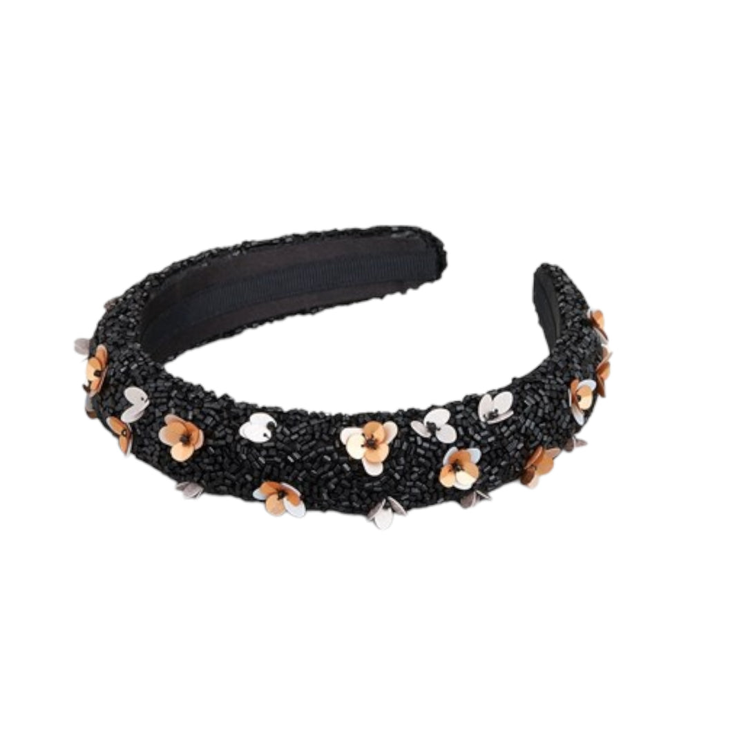 Beck Sondergaard Floradora Beaded Hairband Black