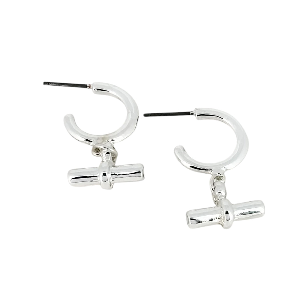 Envy Hoop Earring with T-Bar Silver