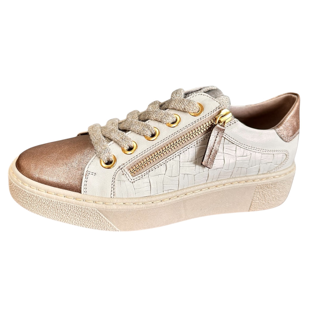 DL Sport Leather Sneaker with Zip Cream