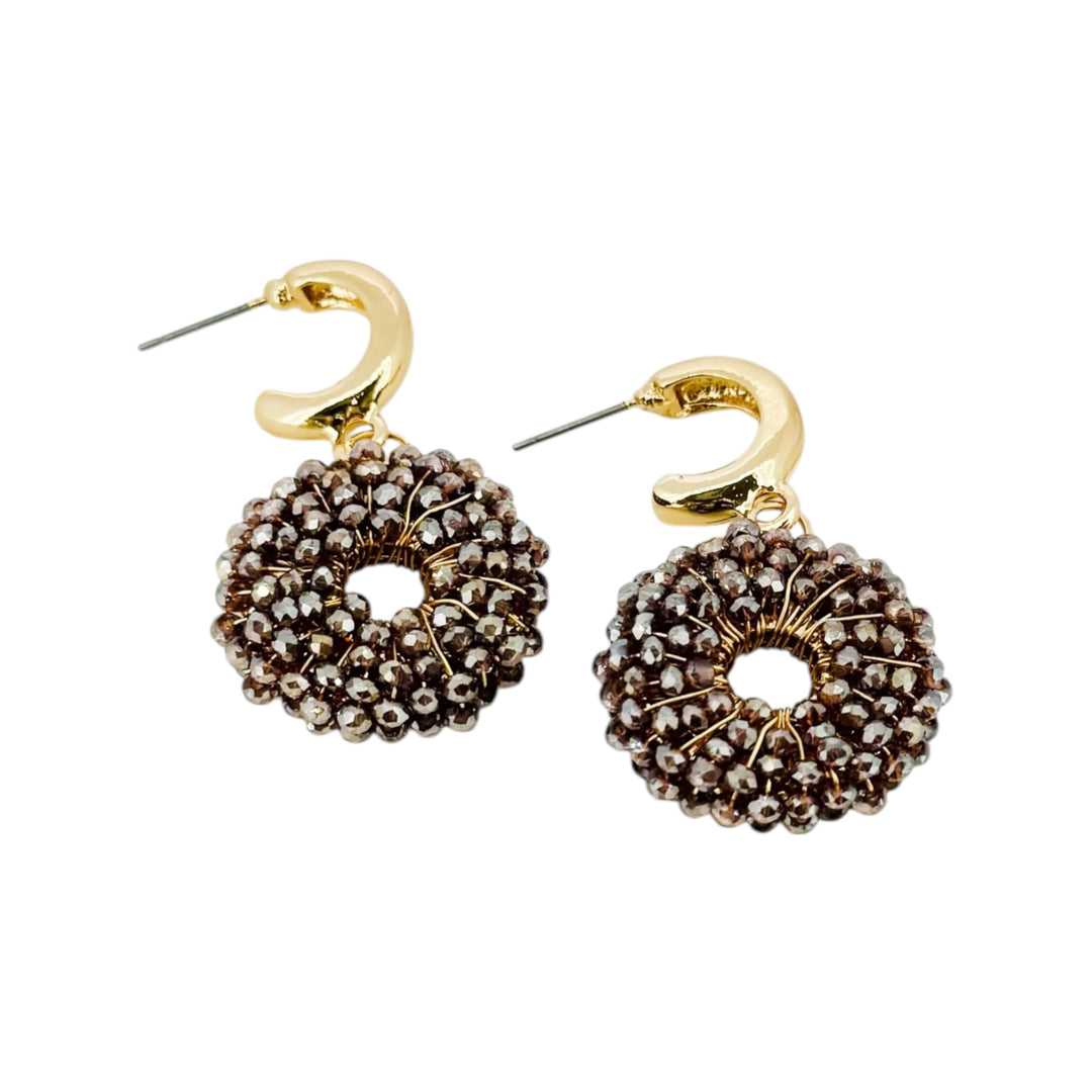 Envy Chunky Bead Earring Gold and Champagne