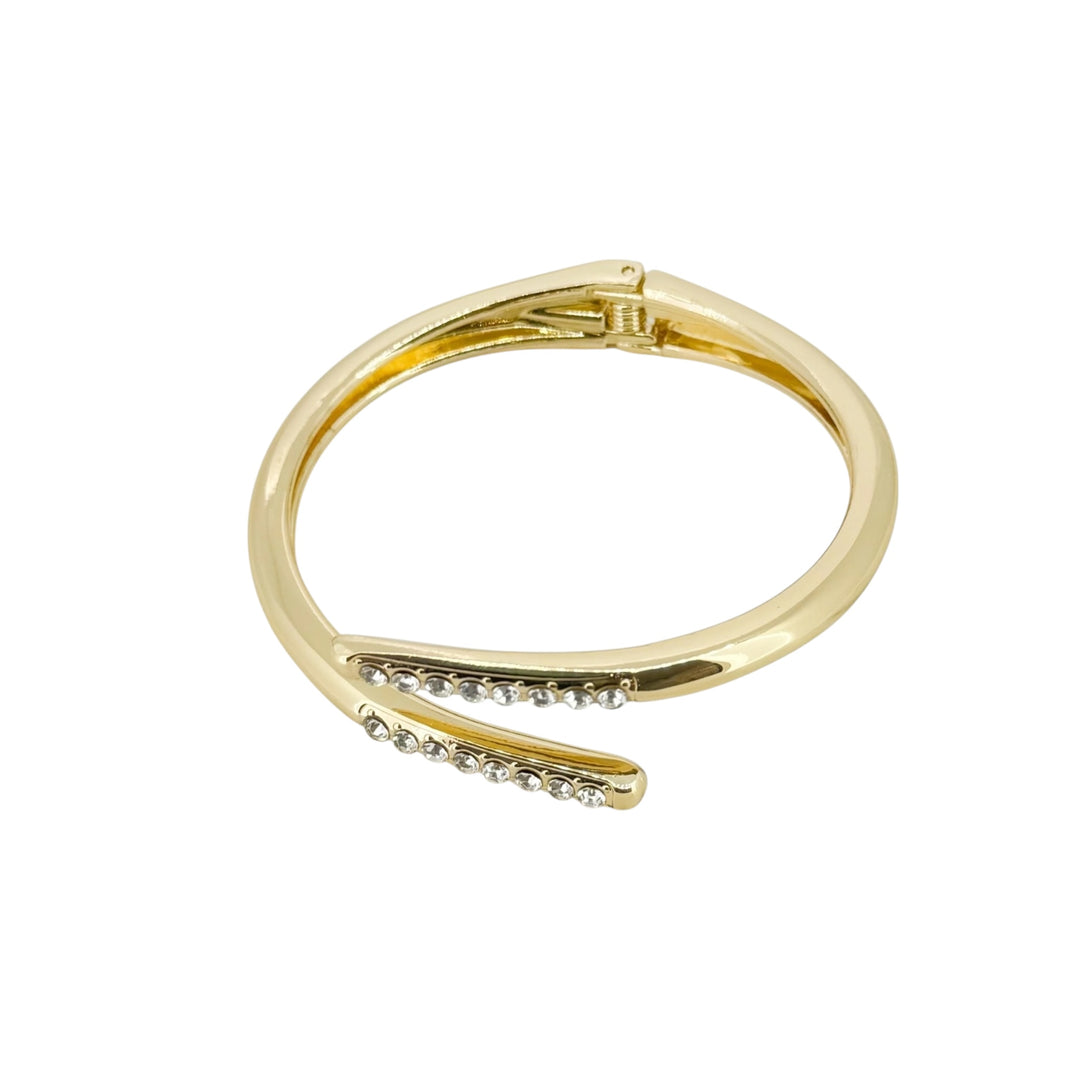Envy Hinged Bangle with Cristals Gold