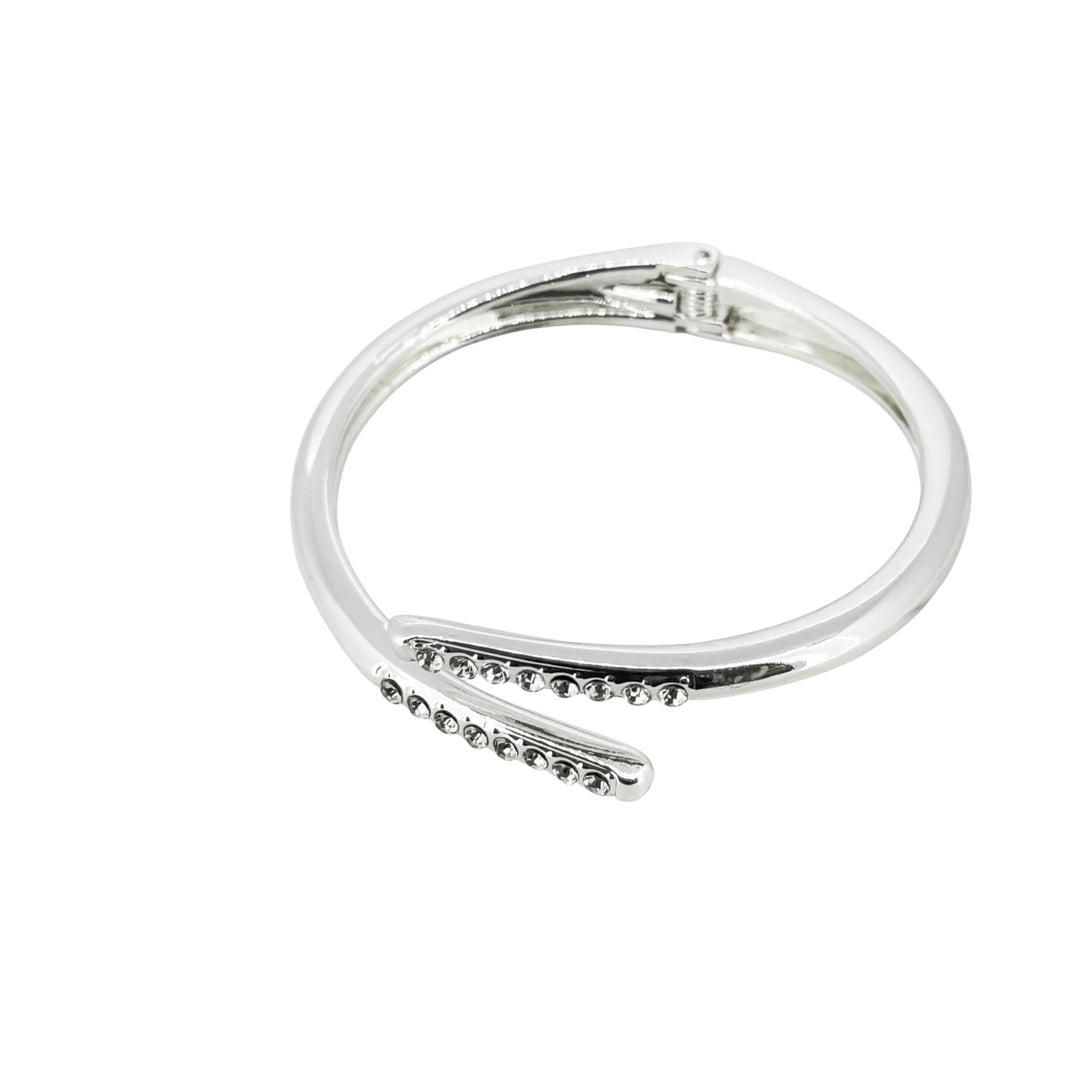 Envy Hinged Bangle with Cristals Silver