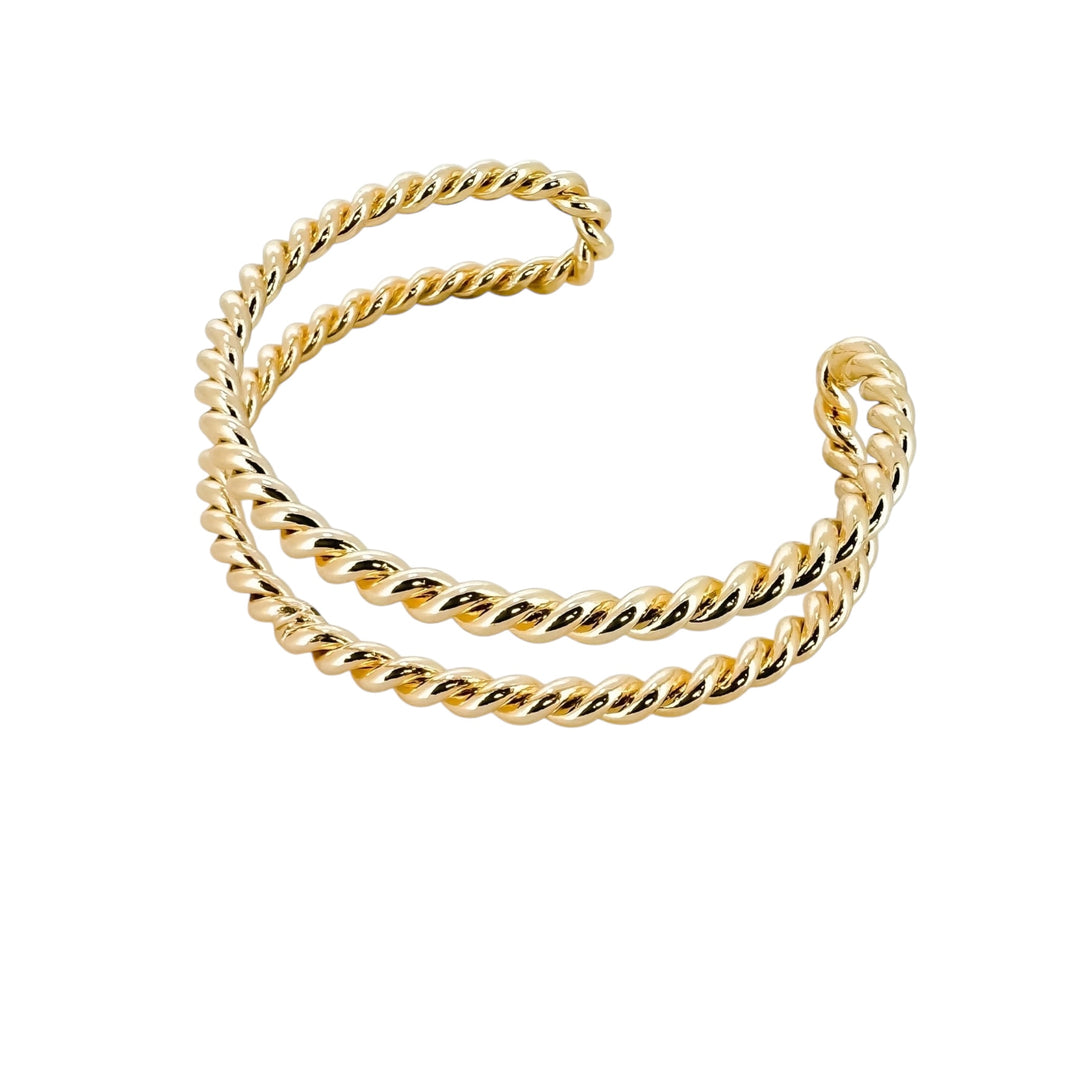 Envy Rope Effect Cuff Bangle Gold