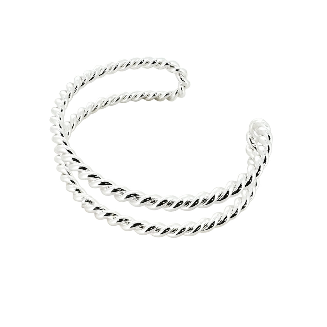 Envy Rope Effect Cuff Bangle Silver