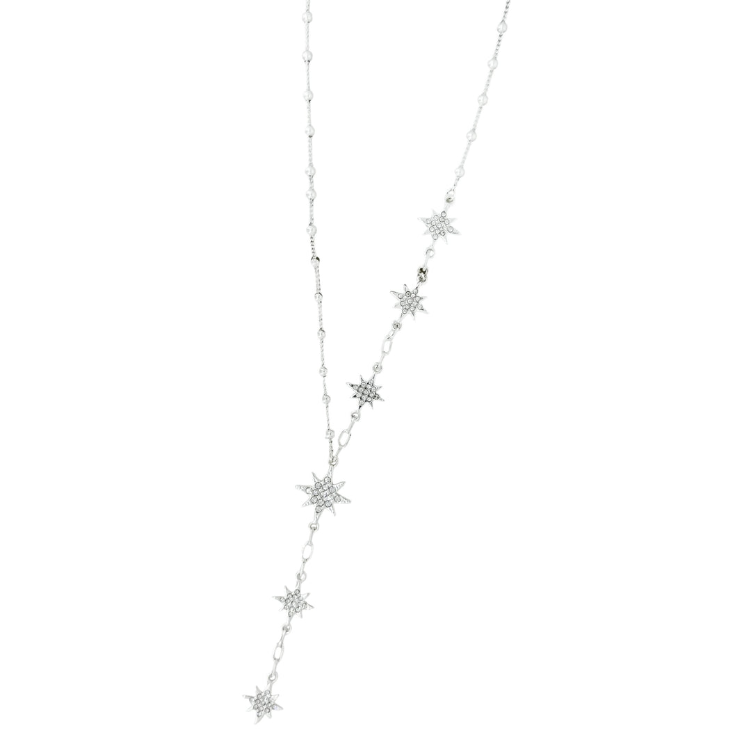 Envy Short Necklace with Diamonte Stars Silver
