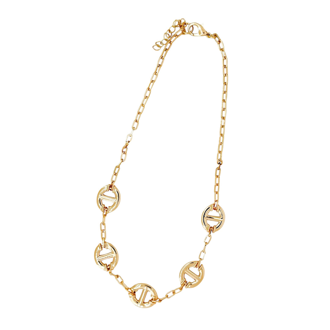 Envy Short Necklace with Oval Links Gold