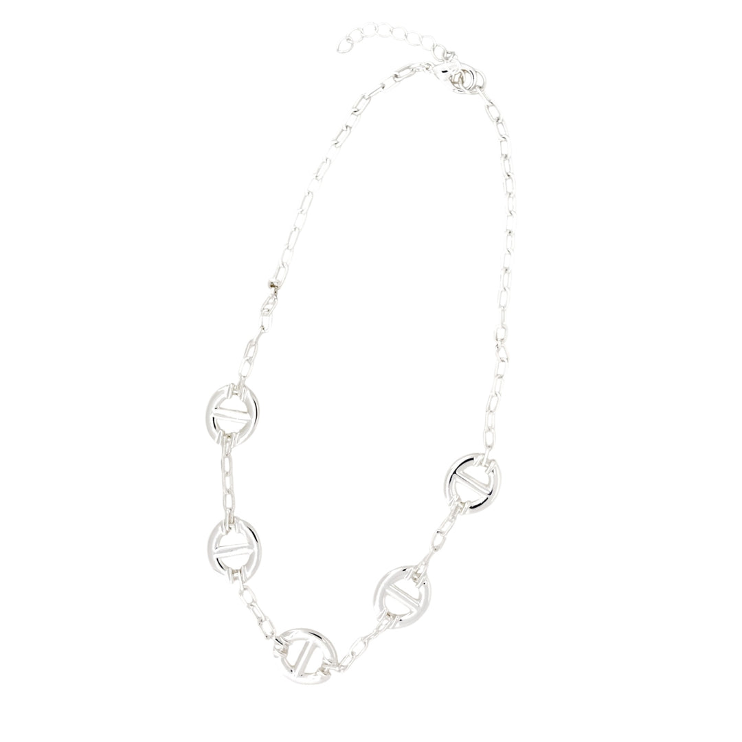 Envy Short Necklace with Oval Links Silver
