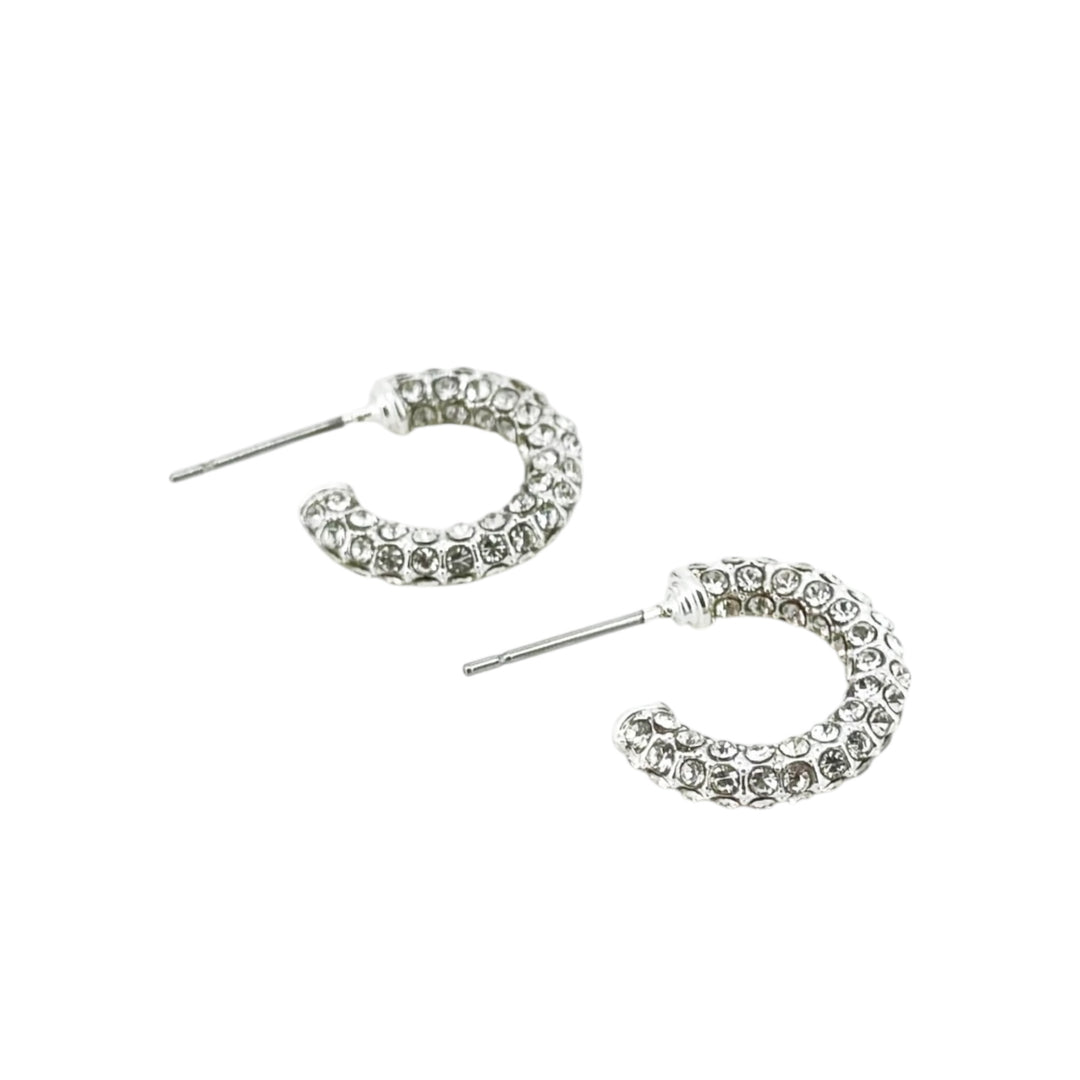 Envy Silver Diamonte Hoop Earring