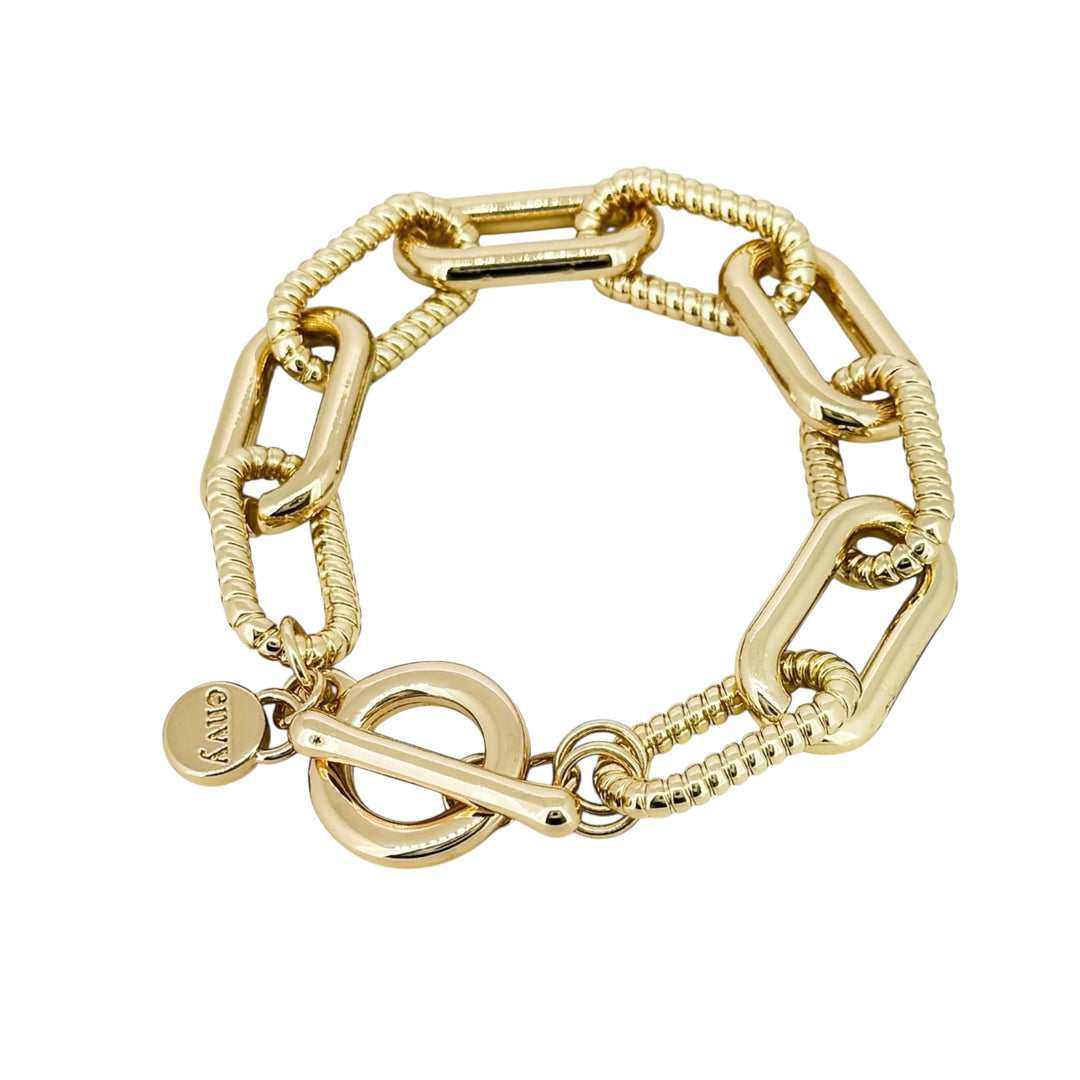 Envy T-Bar Large Link Bracelet Gold