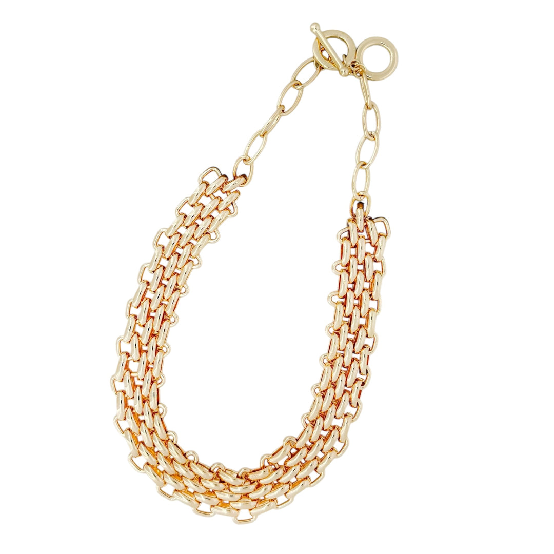 Envy Popcorn Chain Collar Necklace Gold