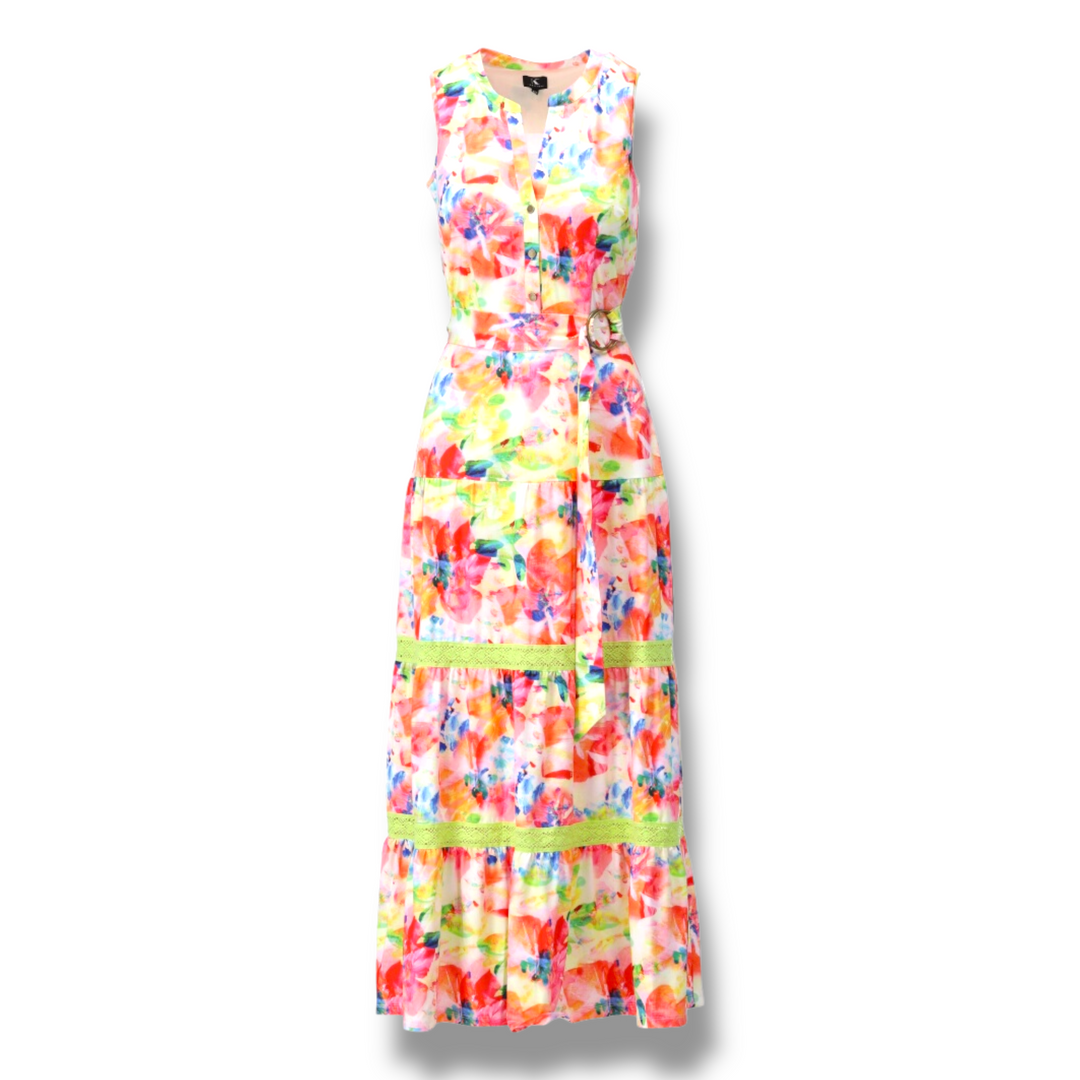 K Design Sleeveless Dress Multicolour Print
