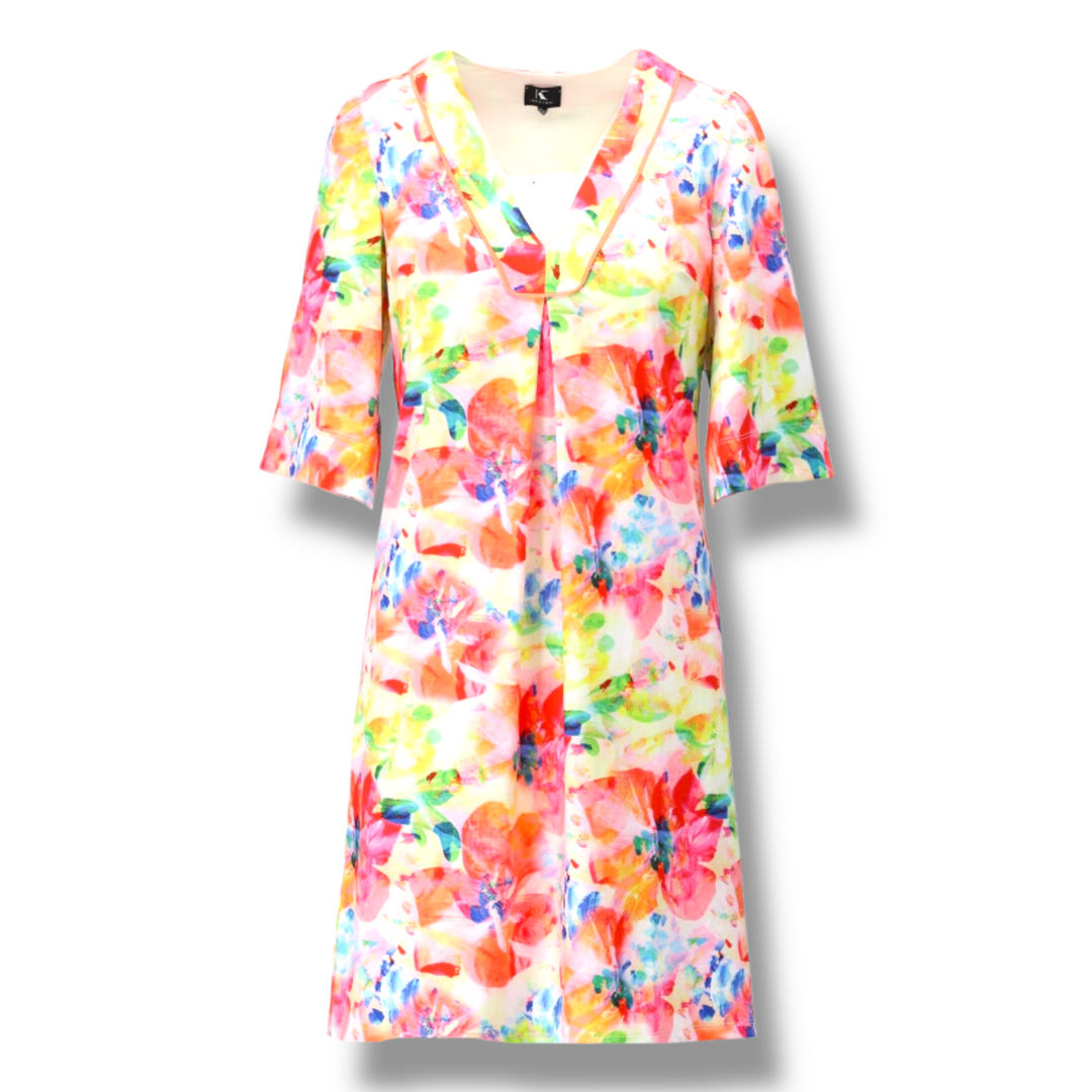 K Design Short Patterned Dress Multicolour
