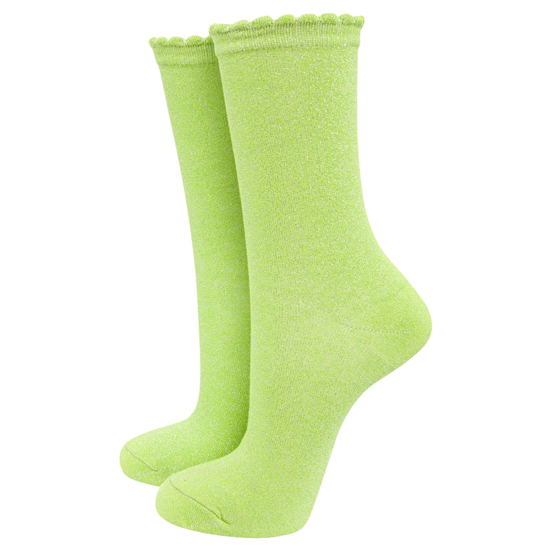 MSH Cotton Sparkle Socks Lime Green