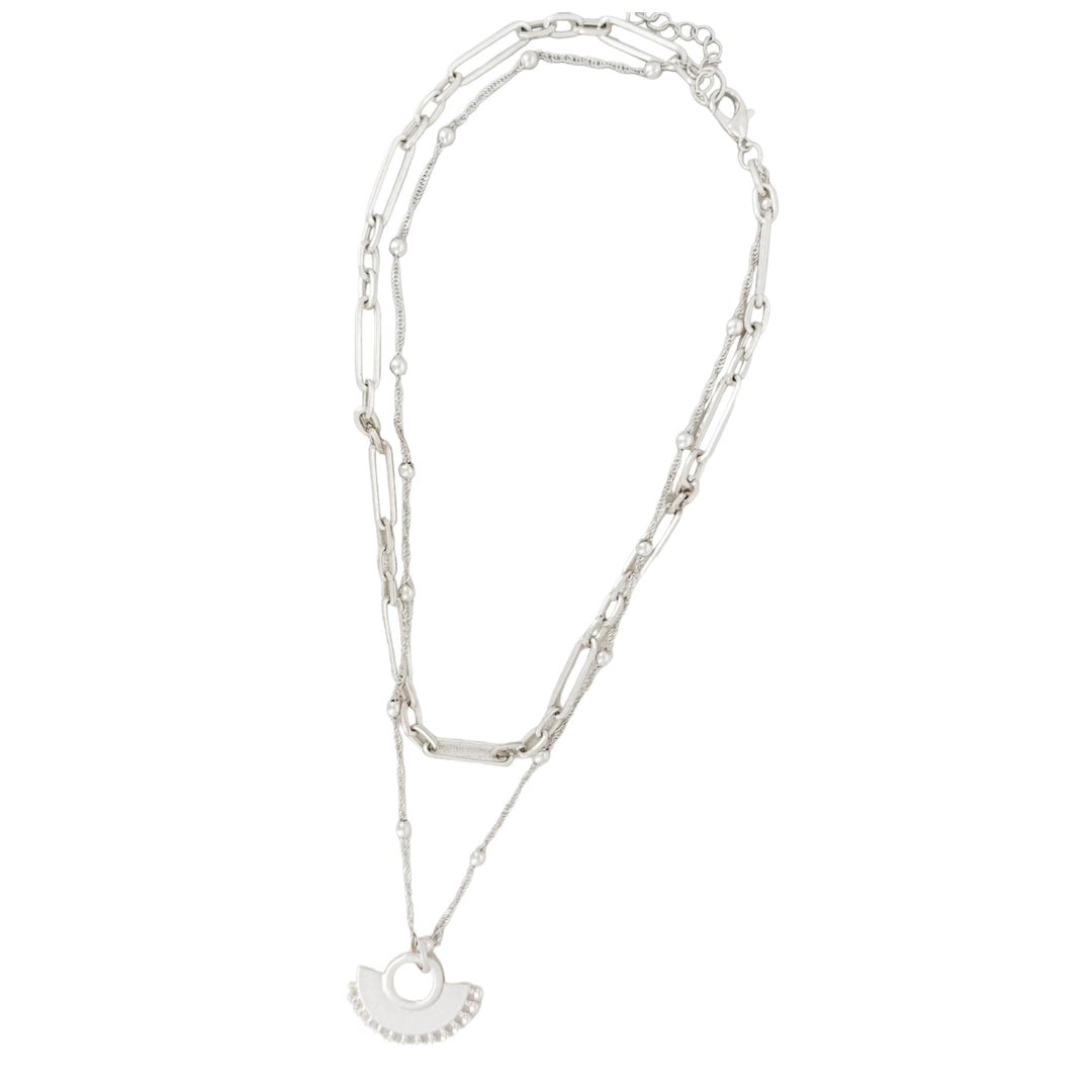Envy Short Double Strand Necklace Silver