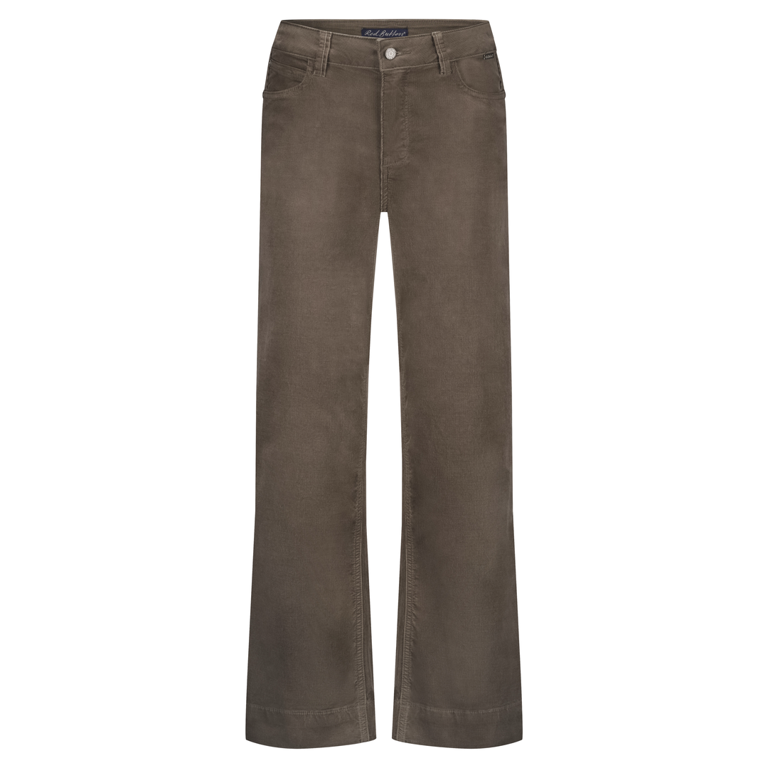 Red Button Conny Shiny Cord Trousers Warm Taupe