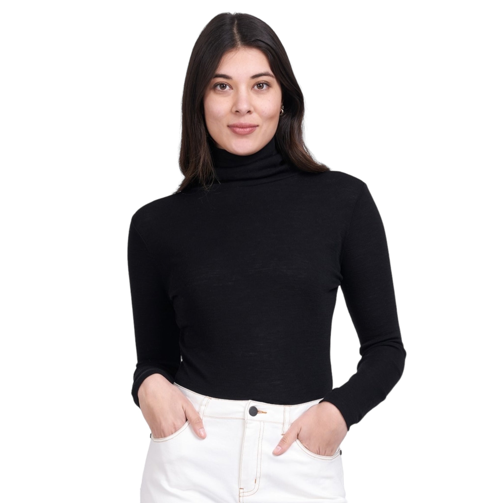 Foil Clothing Fine Merino Polo Neck Black Secret Boutique