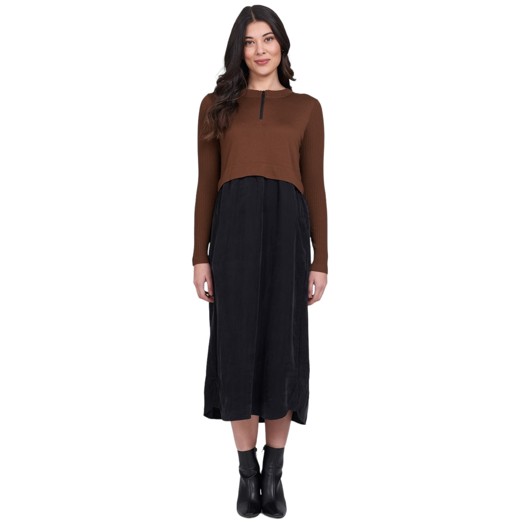 Foil Clothing Mixologist Dress Rust