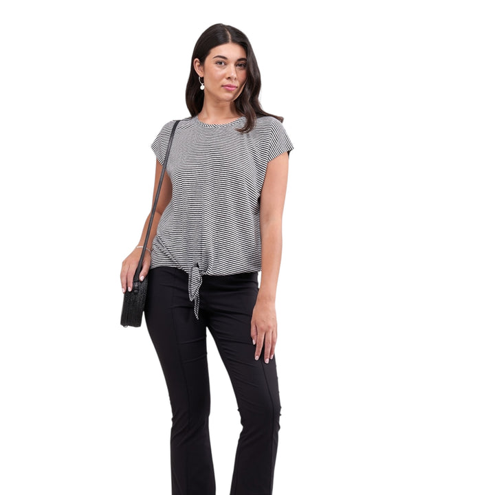Foil Close Ties Top Black Stripe