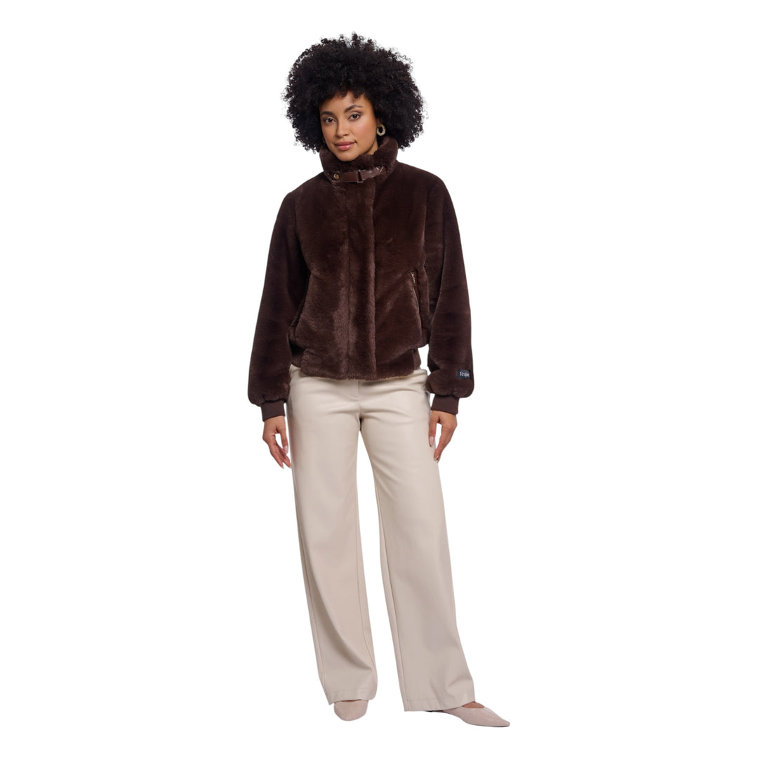 Rino & Pelle Ambra Short Faux Fur Jacket Coffee Roast
