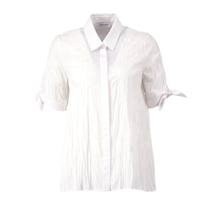 Just White Short Sleeve Crinkle Shirt White