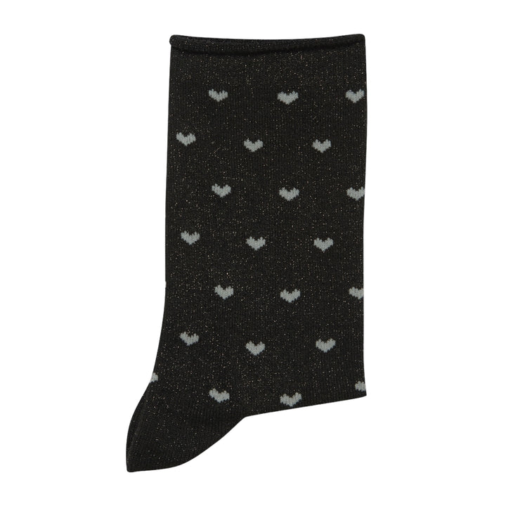 B Young Glitter Socks Black Heart Mix