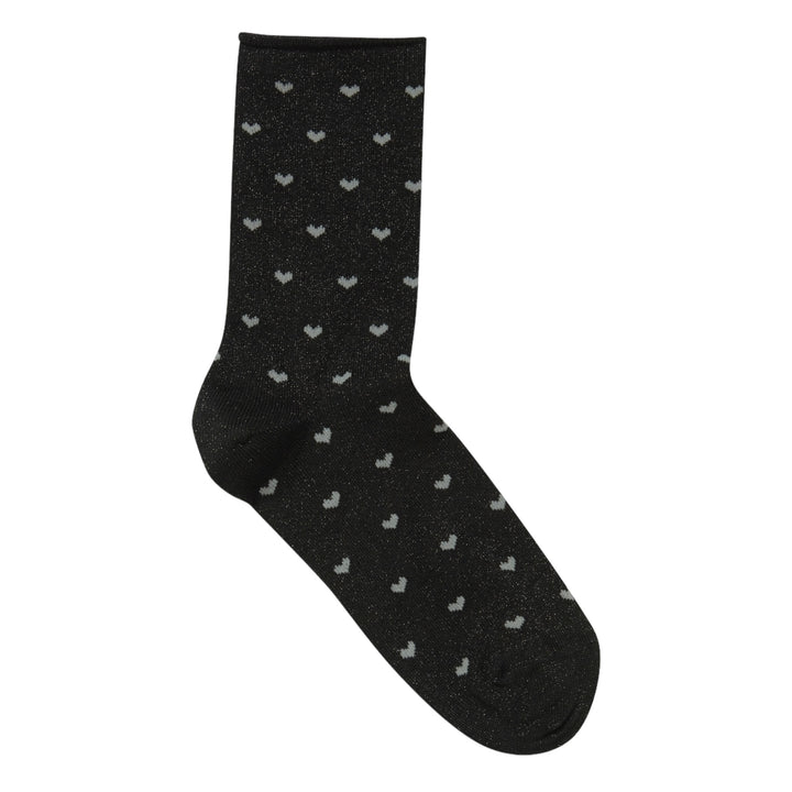 B Young Glitter Socks Black Heart Mix