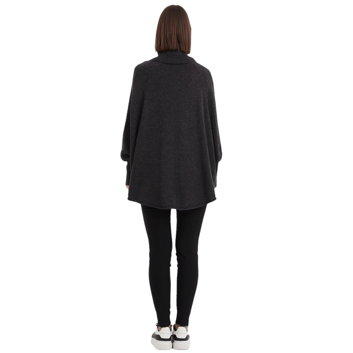 Tirelli High Neck Oversized Knit Charcoal