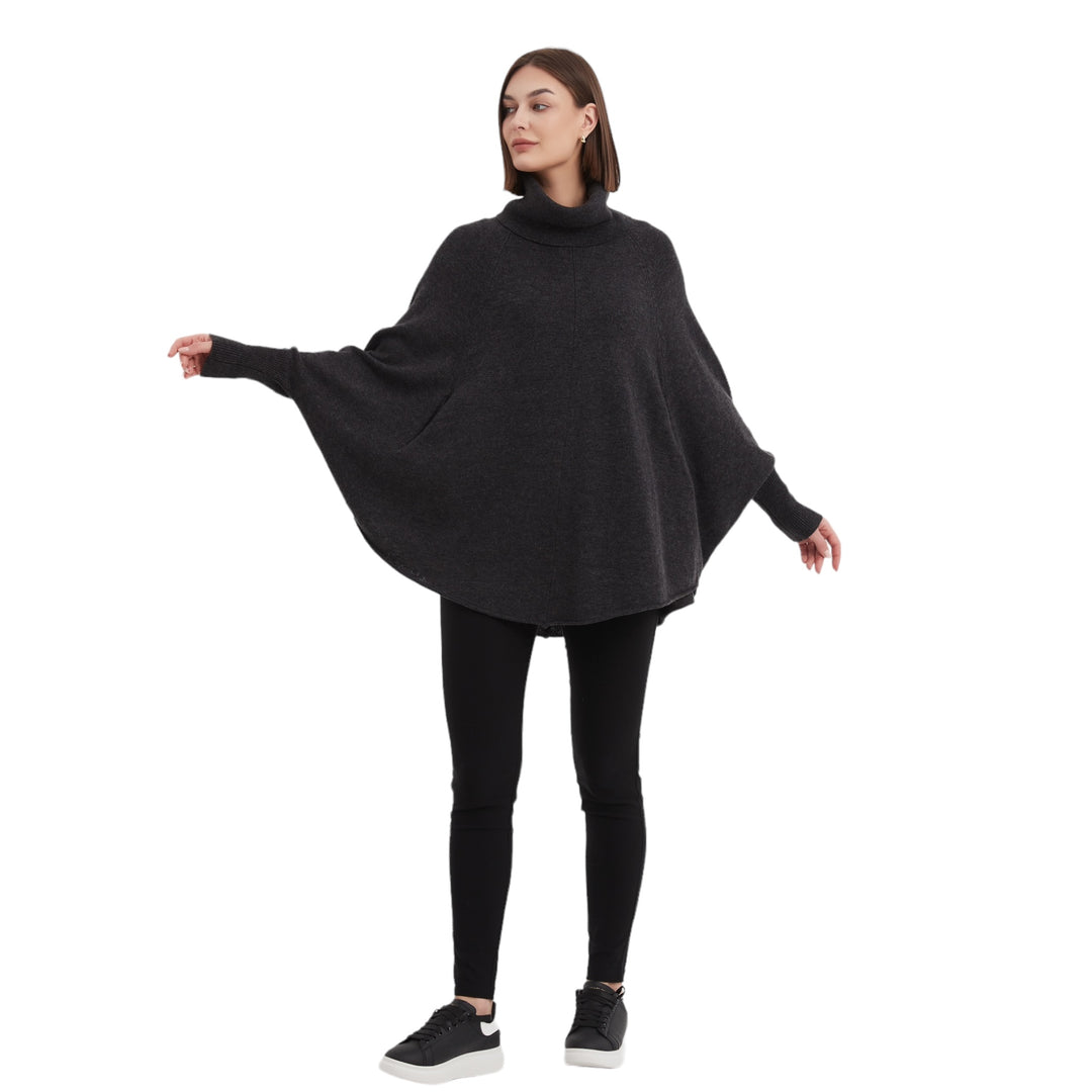 Tirelli High Neck Oversized Knit Charcoal