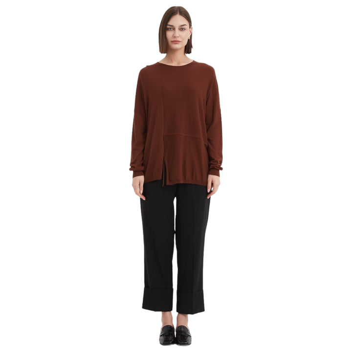 Tirelli Split Detail Knit Top Mocha