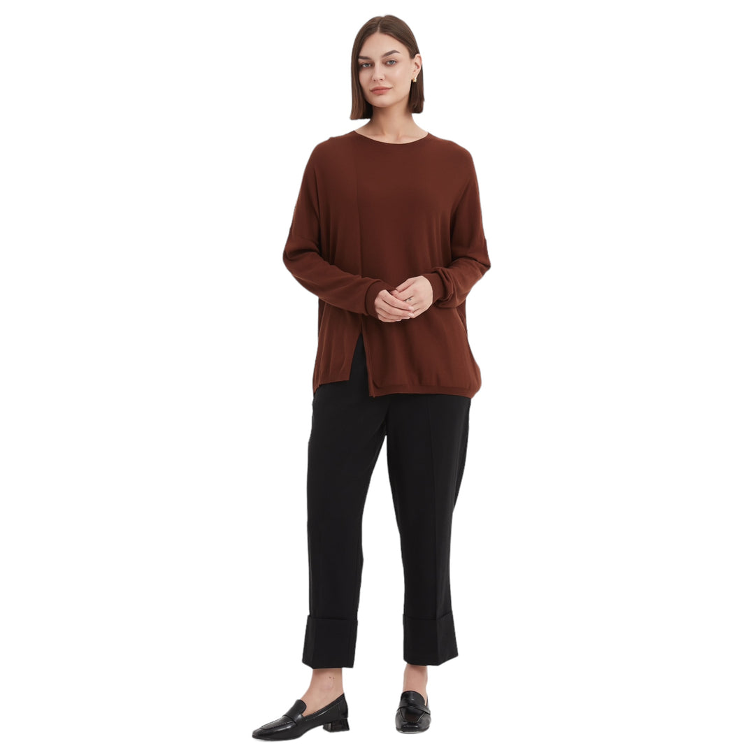 Tirelli Split Detail Knit Top Mocha