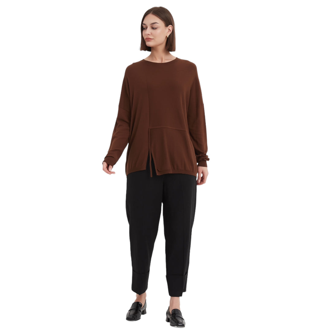 Tirelli Split Detail Knit Top Mocha