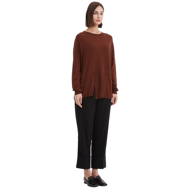 Tirelli Split Detail Knit Top Mocha