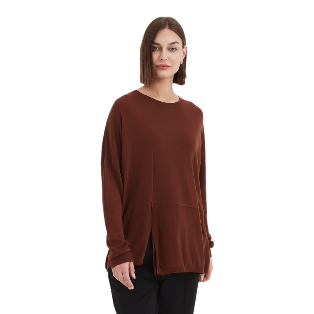 Tirelli Split Detail Knit Top Mocha