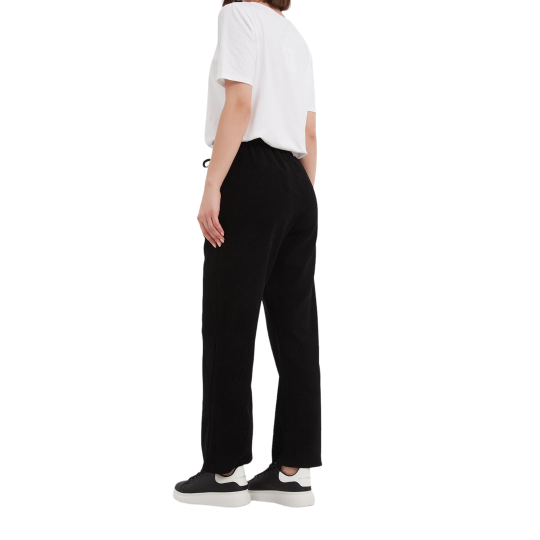 Tirelli Straight Leg Stretch Cord Trousers Black