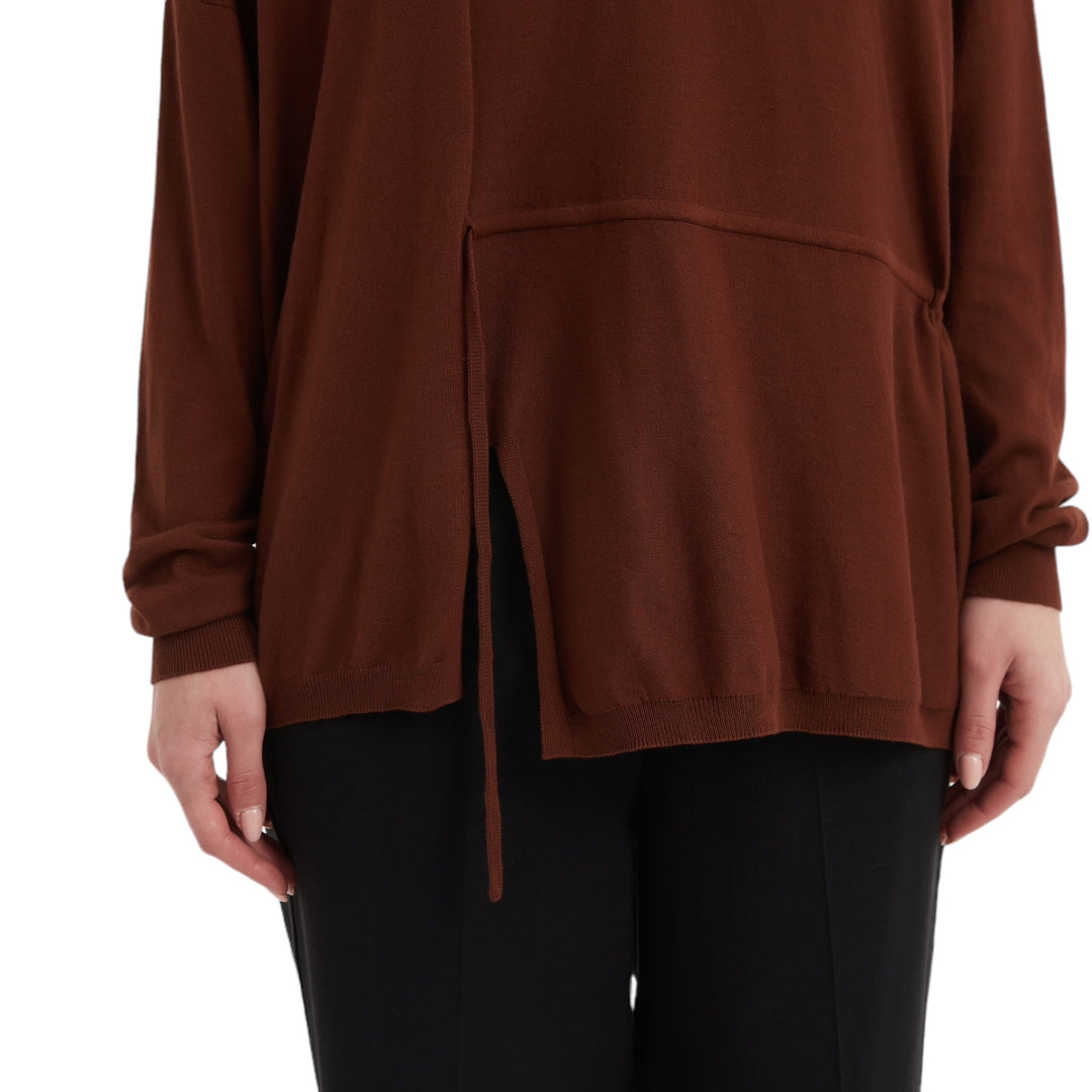 Tirelli Split Detail Knit Top Mocha