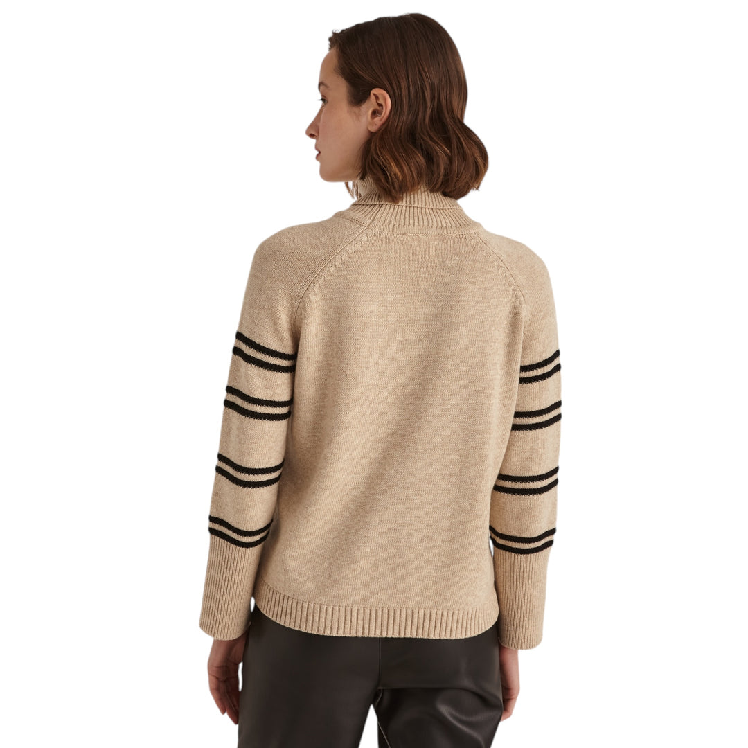 Marina V High Neck Sweater Beige