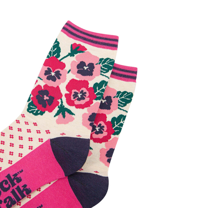 MSH Peony Print Bamboo Socks