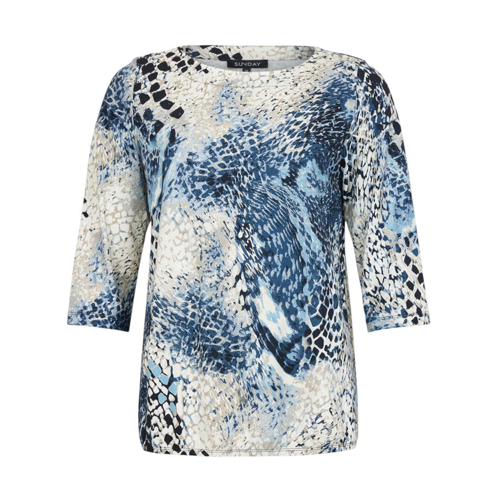 Sunday Long Sleeve Top Steel Blue Combo